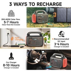 1024Wh 1800W Portable Power Station Kit + 200W Foldable Solar Panel Power Bank