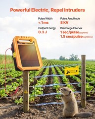 8kV 0.3J Solar Electric Fence Charger IP65 10W Panel 7-Day Lithium