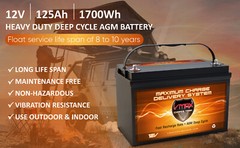SLR125 VMAX Hi Capacity Solar AGM SLA Battery 12 Volt Deep Cycle RV 125AH VRLA