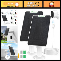 2 Pack 6W Weatherproof Solar Panel Charger for Arlo Pro 3/4/5S & Ultra, 9.8FT Ca
