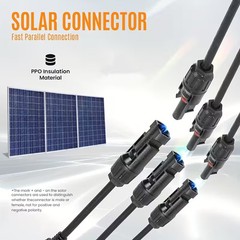 Solar Panel Y‑Branch T Splitter Adapter, Waterproof MMF FFM Cable Wire Connector