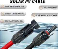 High-Performance 10 AWG 100 Feet Solar Wire with Male-Female Connectors