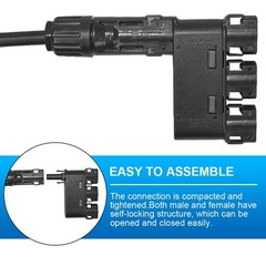 50A DC1500V Waterproof Solar Branch Connector 3 to 1 Y Connectors Pair M/FFF &