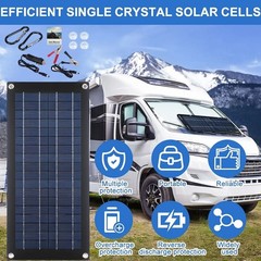 Solar Panel Charger Charges Car For Caravan Van Boat Batteries Anywhere
