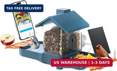 Smart Solar Bird Feeder with Camera & Outdoor Bird Bath | 2K HD Dual-Lens, AI Bi
