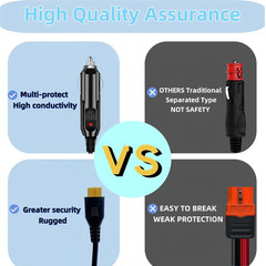 6.8FT Portable12V/24V Car Charger Suitable Compatible Ecoflow Delta/River, Bluet