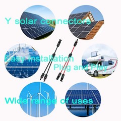 Y Solar Connector,Solar Y Branch Parallel Cable,Solar 1 to 2 Male Female Conn