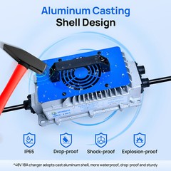 18A 48V Golf Cart Lithium LiFePO4 Battery Trickle Smart Charger Forklift Ship