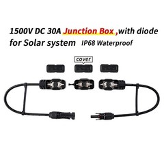 Connector Plug Junction Box Kit Diode Protected Cable PV Mount For Solar Panel