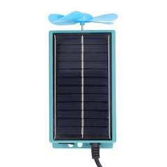 10W Photovoltaic Solar Panel With Fan Kit Dual Female USB Ports For Cars