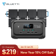 BLUETTI Elite 10 200W 128Wh Portable Power Station+60W Solar Panel for Camping