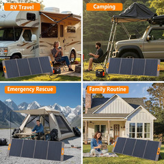 200W Portable Solar Panel, 25% High Efficiency Foldable Solar Panel Charger for