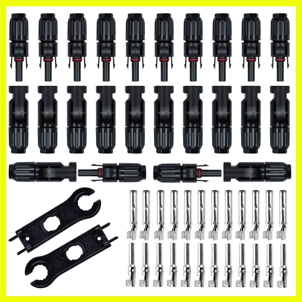 24 PCS Solar Connectors Male & Female Panel Cable Connectors with 2Pcs Spanne…