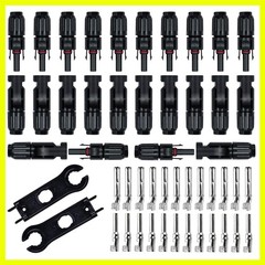 24 PCS Solar Connectors Male & Female Panel Cable Connectors with 2Pcs Spanne…