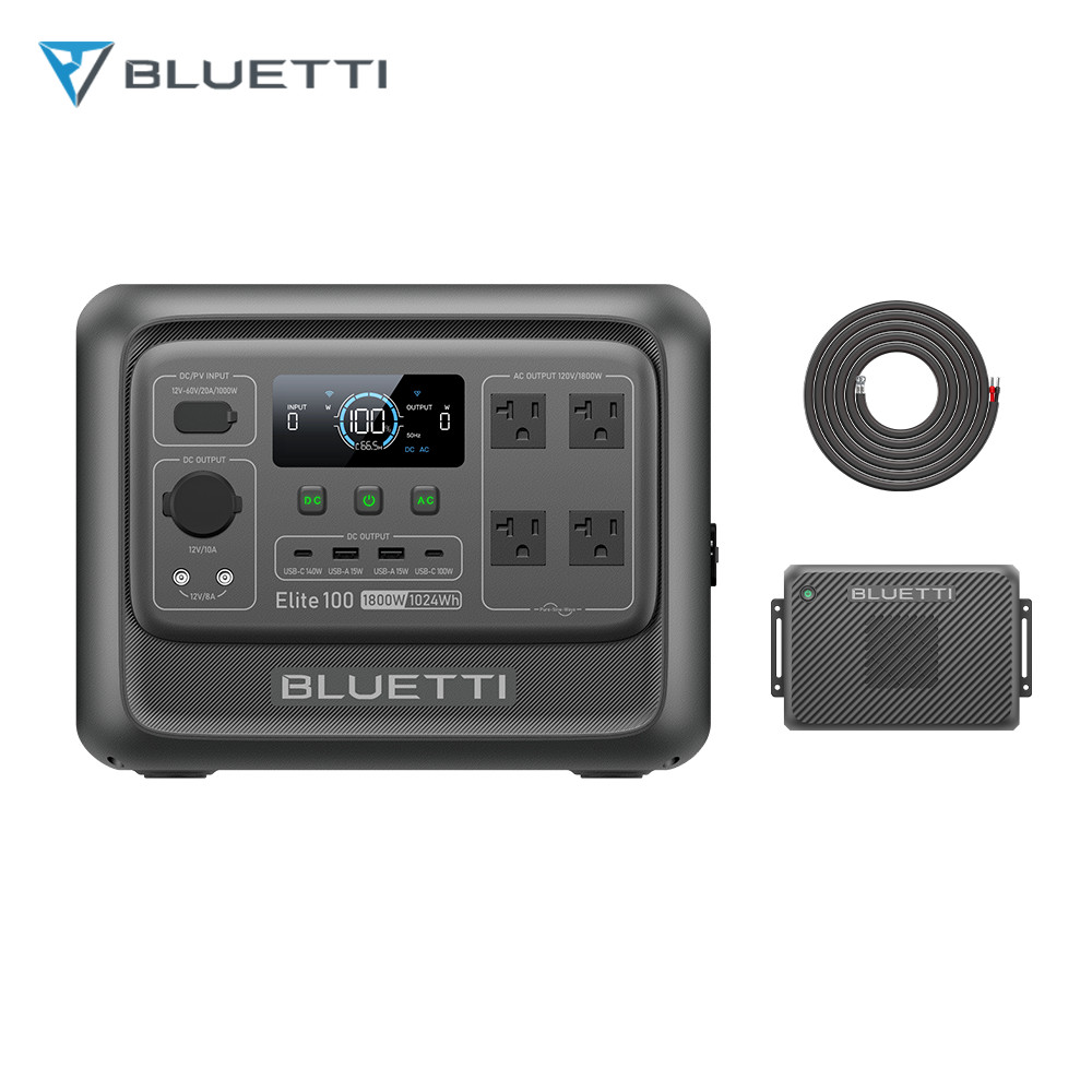 BLUETTI Elite 100 V2 1024Wh + Charger 2 1200W Alternator Charger for Vanlife