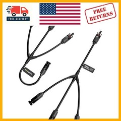 Y Branch Solar Connectors – 1 Male to 3 Female Parallel Kit with Waterproof D…