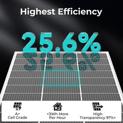 100W 500W 1000W 16BB N-Type Solar Panel 25.6% High Efficiency Power RV Home Car