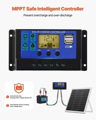 Solar Battery Trickle Charger Maintainer 20W 12V with MPPT Controller