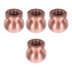 4pcs Round Copper Support Feet for Furniture and Appliance, Screw In Metal Feet