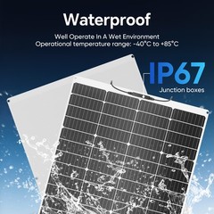 150W 300W 450W 600W Flexible Portable Solar Panel PV RV Rooftop Cabin Boat Home