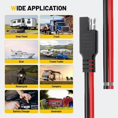 8PCS 12AWG SAE Connector Cable 1 Feet 2 Pin SAE Single Plug Quick Connector D…