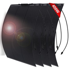 400W (4x100w) Ultra Thin Flexible Mono Solar Panel Kit RV Camp Off-Grid Rooftop