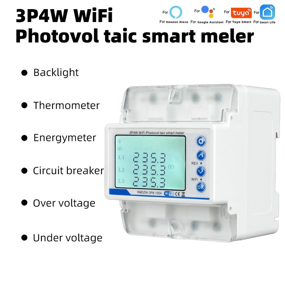 WiFi Energy Meter DIN35 Mm Rail Installation Flexible Energy Management