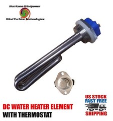DC Water Heater Element 12 Volt 65 Watt with Thermostat 175 Degrees F