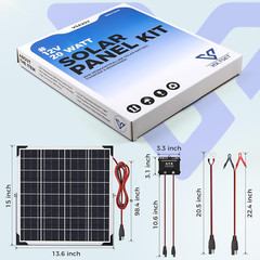Mantenedor Del Cargador De Bateria Solar 20 W Y 12 V Impermeable Para Coche