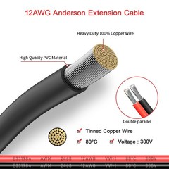 12AWG 6FT Anderson Extension Cable 2 6 10 20 35 50FT Solar Extension Cable An…