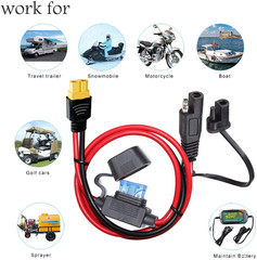 10AWG SAE to XT60 Connector Extension Cable,With 15A Protection Fuse for Safety,