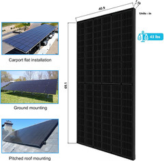 2PCS 360W Solar Panels 24V Monocrystalline for RV, Marine & Off-Grid Use