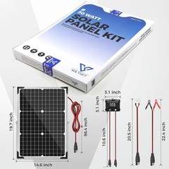 Voltset 30W 12V Solar Panel Battery Charger Trickle Maintainer Kit NEW IN BOX