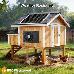 25W Solar Exhausted Fan with Battery, 2 Wind Speed, IP65 Waterproof 7.1″ Solar P