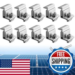 Anbte 10pcs Solar Panel Mounting Brackets 30-50mm Adjustable Silver