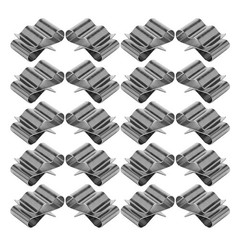 30Pcs Silver Stainless Steel Wire Clamps Durable Cable Clips for Trailer Frames