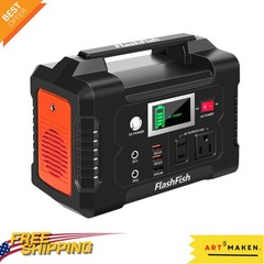 FlashFish 200W Power Station with 110V AC & USB for Camping & Emergency Backup