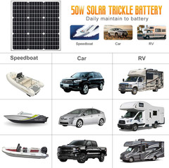 50W 12V Waterproof Solar Panel Kit for Boat, Car, RV, Motorcycle Charging