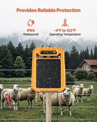 8kV 0.3J Solar Electric Fence Charger IP65 10W Panel 7-Day Lithium