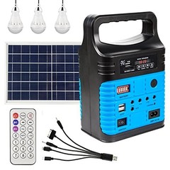 Compact Solar Generator with LED Flashlight – Portable Power Station for Camping