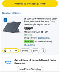 EcoFlow 400W Portable Foldable Monocrystalline Solar Panel for Camping/Hiking