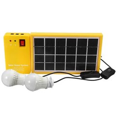 5V Solar Power Panel Generator Kit USB Charger Home System 3×LED Bulbs LightOl