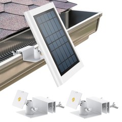 2-Pack Solar Panel Gutter Mount Bracket, No Drill, 360° Rotation, Weatherproof,