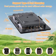 Trail Camera Solar Panel,6W Solar Battery Charger Kit 6V/2A 9V/1.5A 12V/1A wi