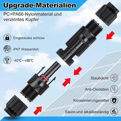 10-Set Solar Panel Connector Kit – Waterproof IP67 PV Cable Connectors