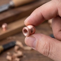 Durable Copper Round Feet 4Pcs Reusable Screw on Metal Pads for Cabinet and Tray