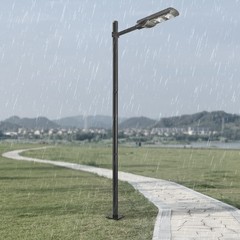 10ft Black Galvanized Steel Outdoor Parking Lot Lighting Post With Ground Cage