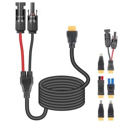 6-in-1 Solar Panel Connector Cable Kit, 14AWG Heavy-Duty Weatherproof 16FT