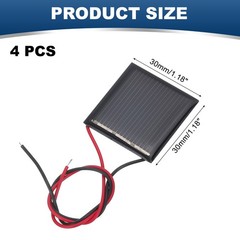4Pcs 1.5V 0.09W 60mA Mini Solar Panels with Cable