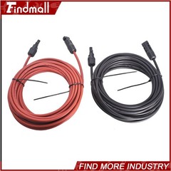 Findmall 10AWG Black + Red 30FT Wire Connector Solar Panel Extension Cable